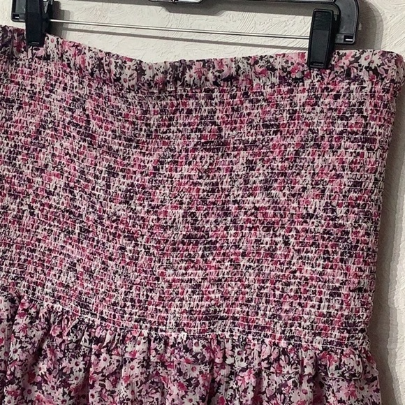 Karl Lagerfeld NWT - Sz L - Pink Ruffled Tiered Midi Skirt - fits Boho / Western - Picture 3 of 7